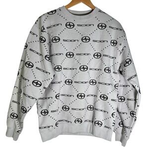 Toyota‎ Scion Car Logo AOP Gray Crewneck Sweatshirt Men’s Small Oversized